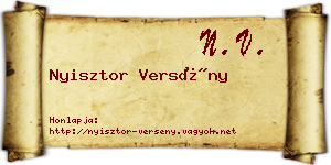 Nyisztor Versény névjegykártya